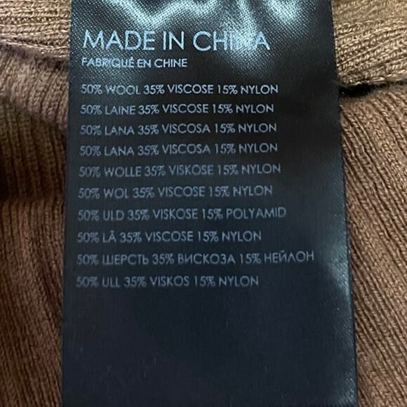 Club Monaco Men's Brown Rib Knit Long Sleeve Collared V-Neck Sweater Top Size L - Picture 4 of 4